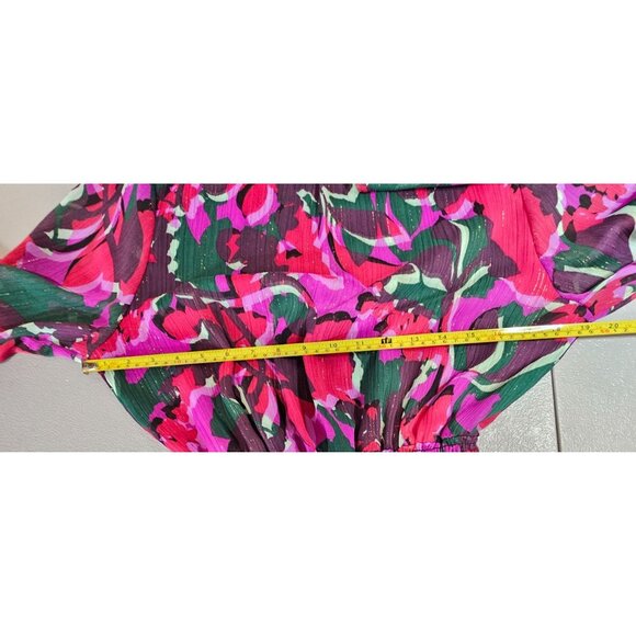 Misa Womens M Floral Ruffle Sleeve Gordana Midi Dress - Picture 9 of 16